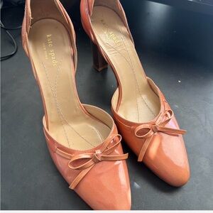 Kate Spade Coral Heels with Bow Accent